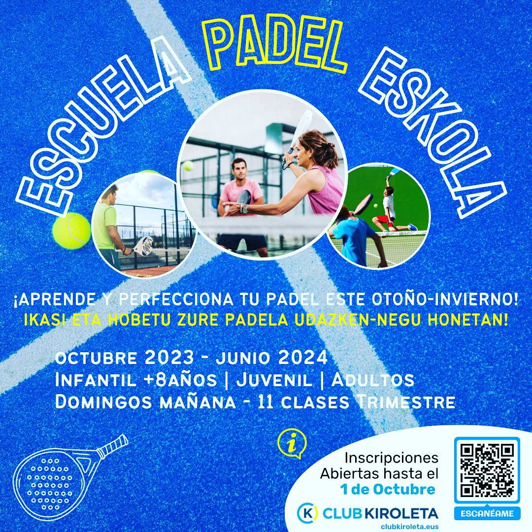 Escuela padel Club Kiroleta